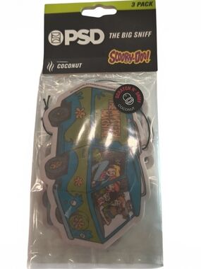 PSD Scooby-Doo Mystery Machine Car Home Air Fresheners Coconut Smell (3 Pack)